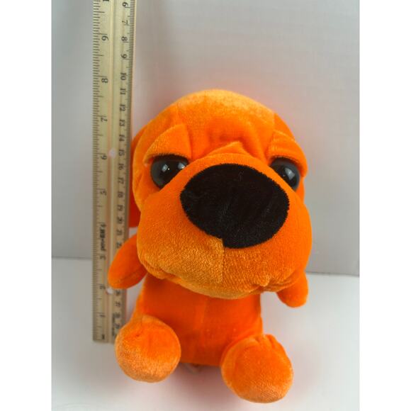 Toy Factory Orange Puppy Dog Plush Stuffed Animal 9" 2014 Carnival Prize - Picture 2 of 9